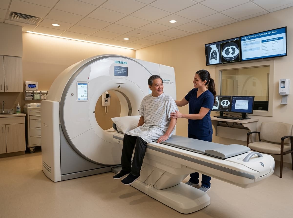 A low-dose CT scanner used for lung cancer screening at Middletown Medical.