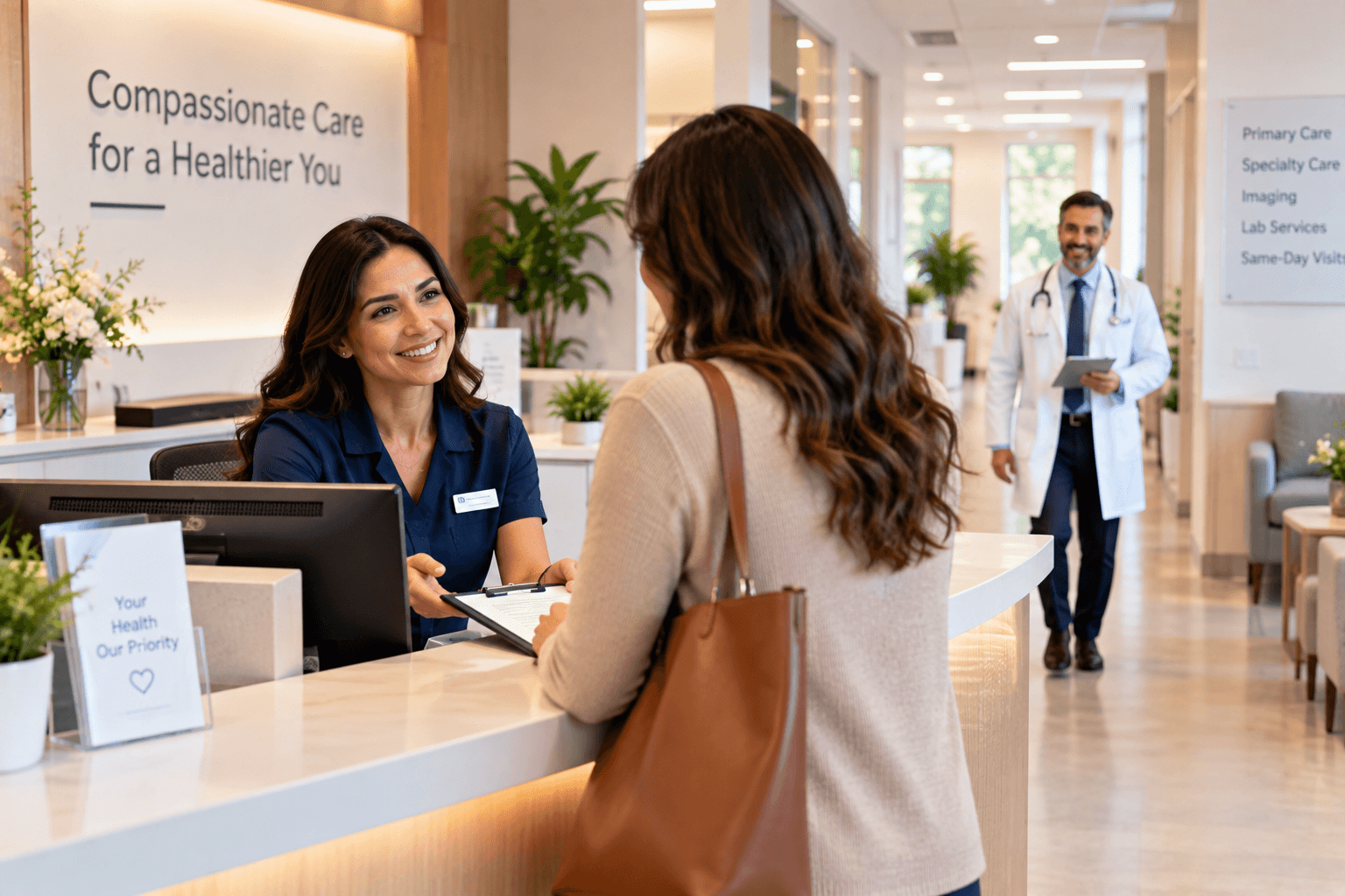 A patient being seen quickly at a same-day appointment at Middletown Medical.